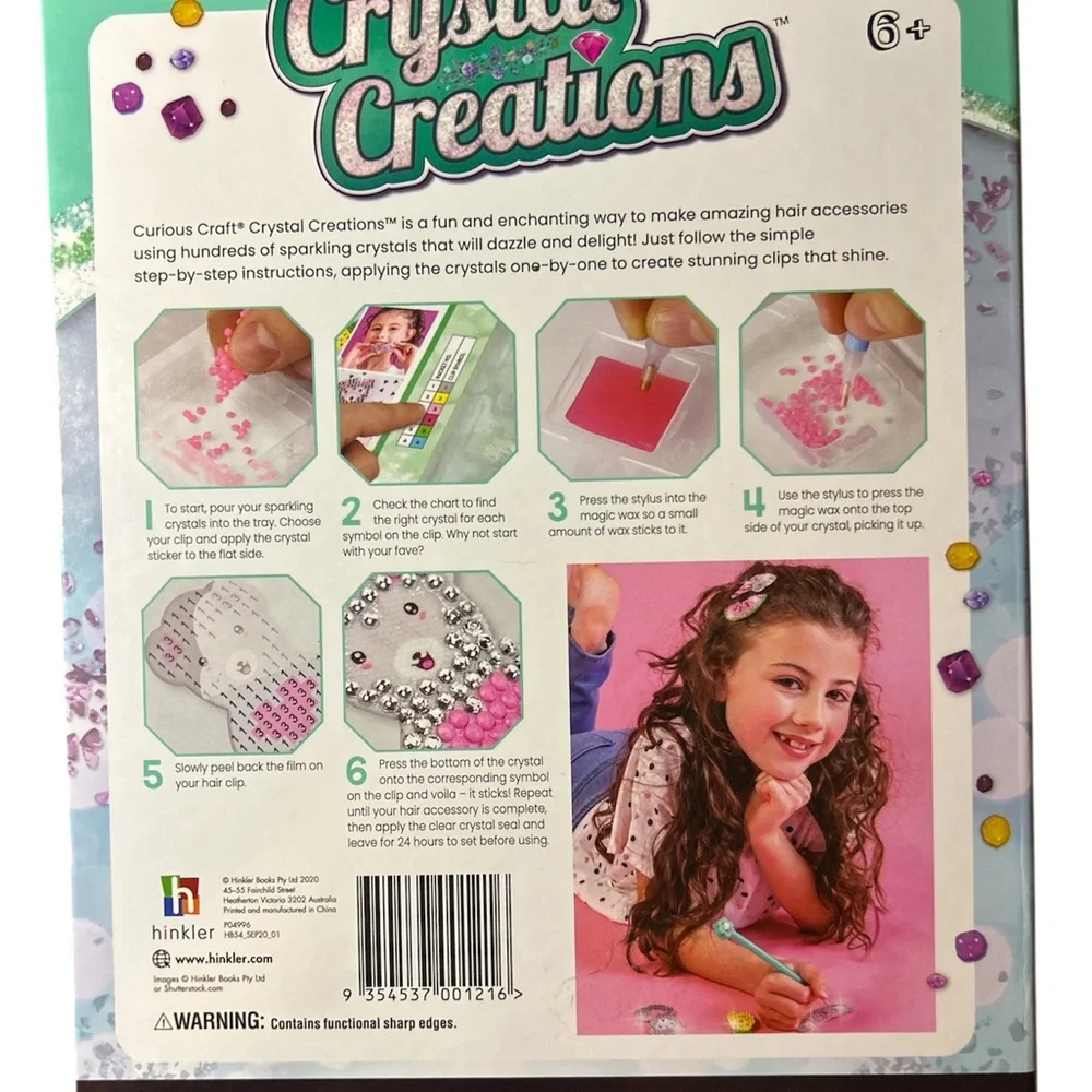 DIY Hinkler Curious Craft Crystal Creations Glittering Hair Accessories Kit